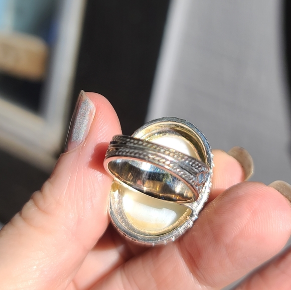 🙏🐅Host pick! 🎈🎉Abalone mother of pearl sterling silver ring sz7 - Picture 9 of 9